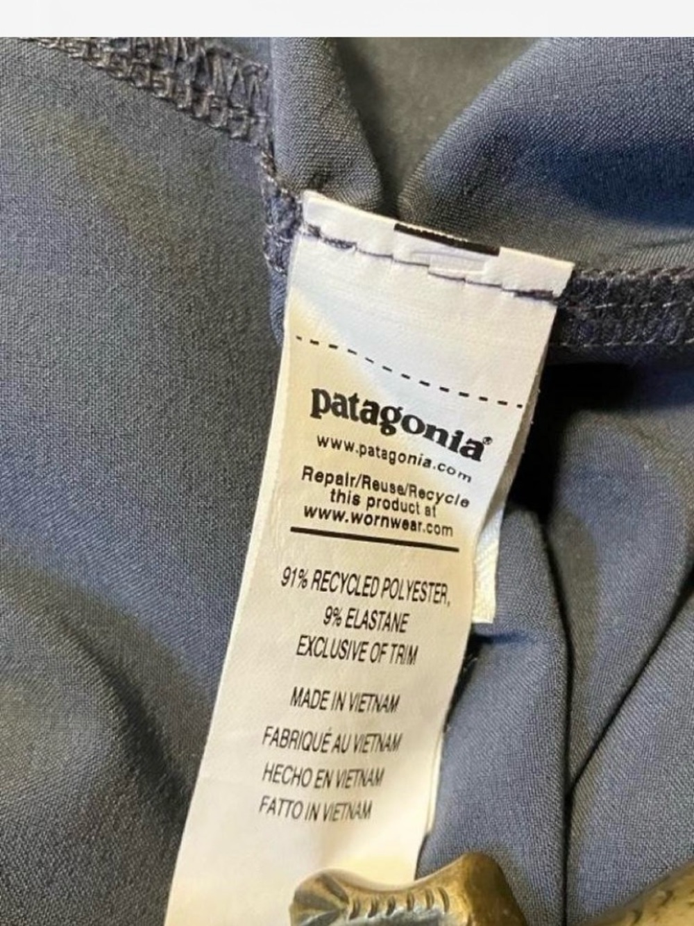 Patagonia Nine Trails Hiking Stretch Shorts Navy with Zip Pockets Women’s Size 4 - Picture 7 of 7